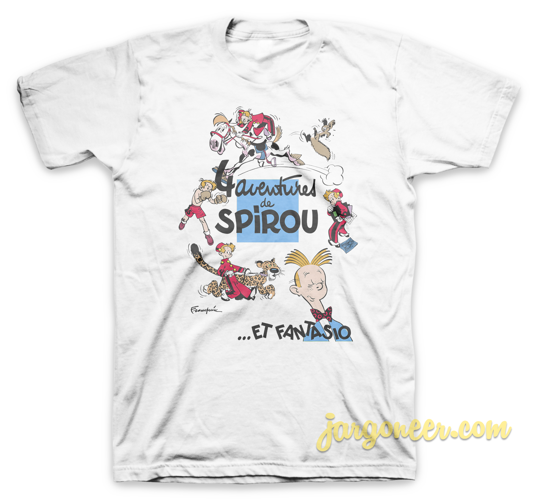 Adventure De Spirou Et Fantasio White T Shirt - Shop Unique Graphic Cool Shirt Designs