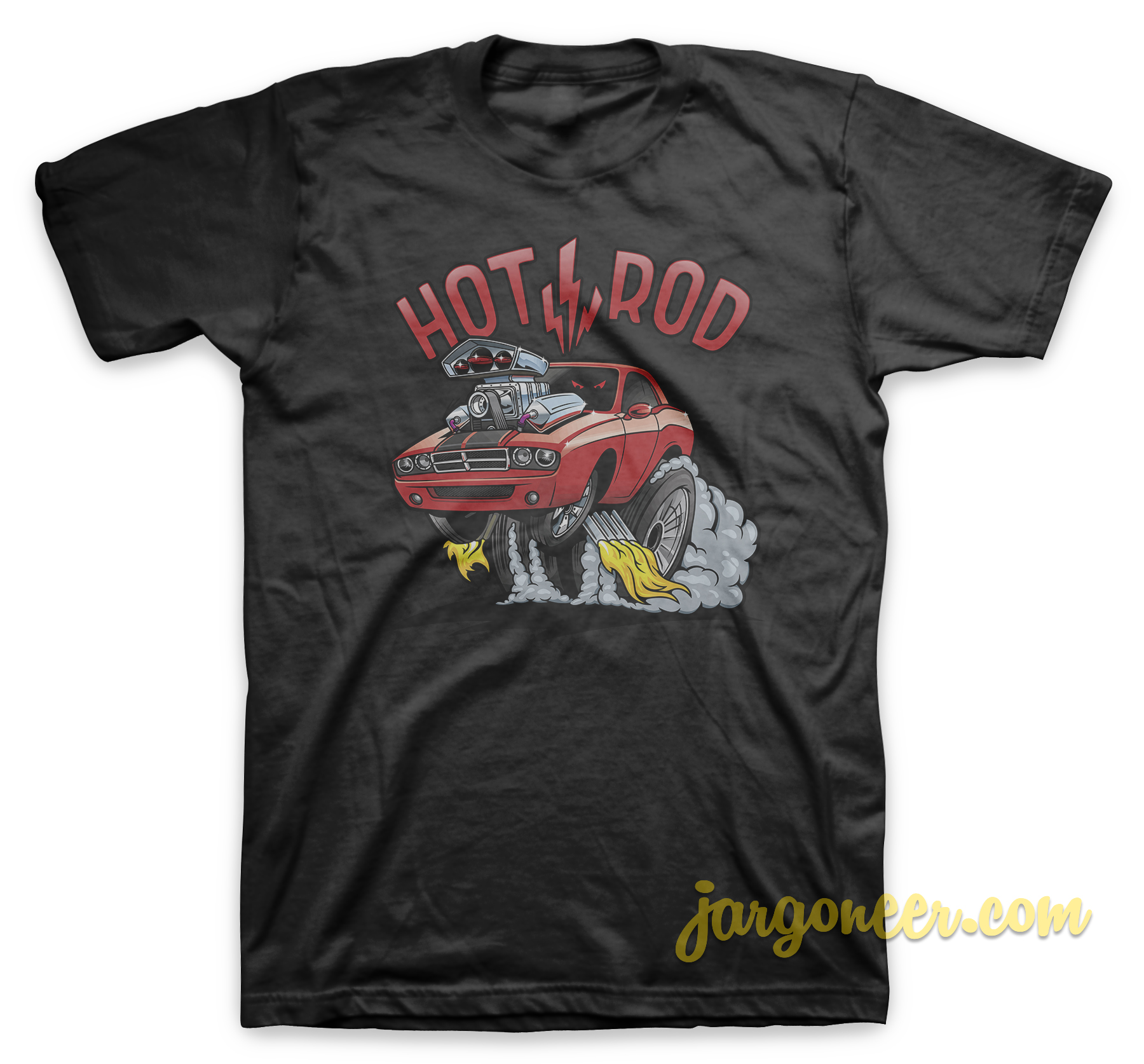 Hotrod On Fire Black T Shirt - Shop Unique Graphic Cool Shirt Designs