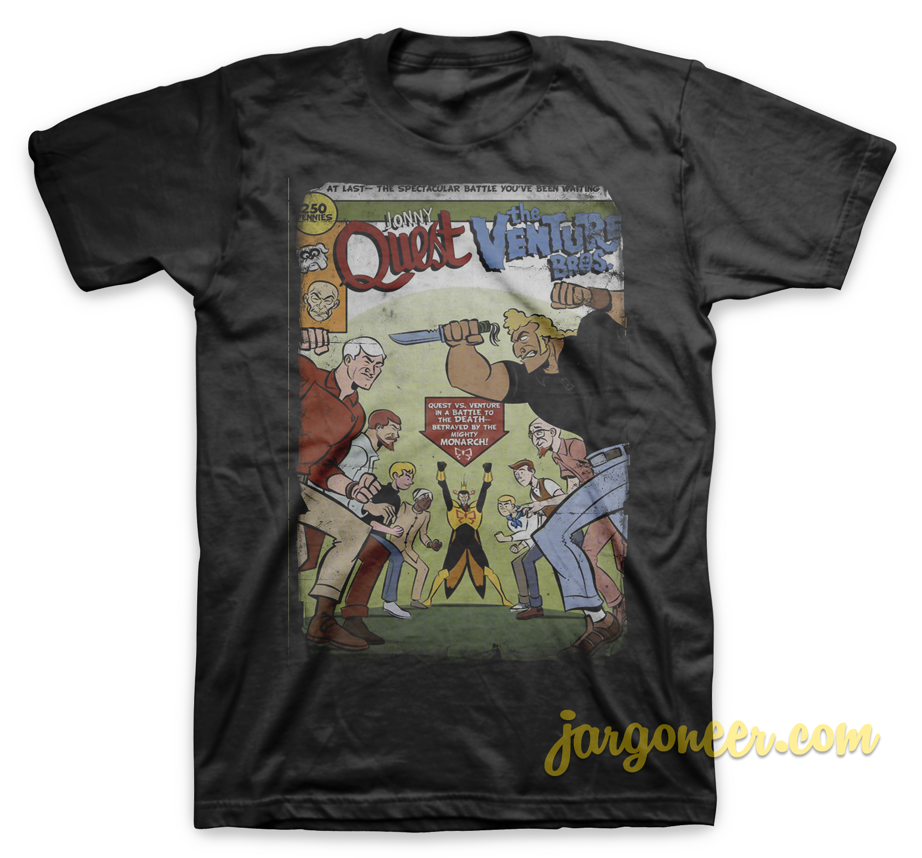 Jonny Quest Vs The Venture Bros Black T Shirt - Shop Unique Graphic Cool Shirt Designs