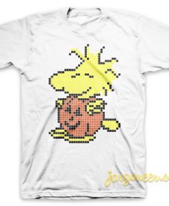 Pumpkin Woodstock In Pixel T Shirt