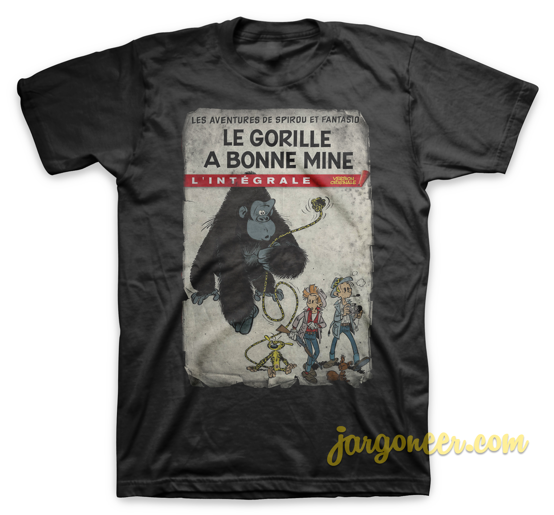 Spirou Gorilla Looks Good Black T Shirt - Shop Unique Graphic Cool Shirt Designs
