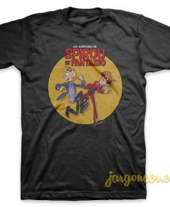 Spirou et Fantasio Black T Shirt 247x300 - Shop Unique Graphic Cool Shirt Designs