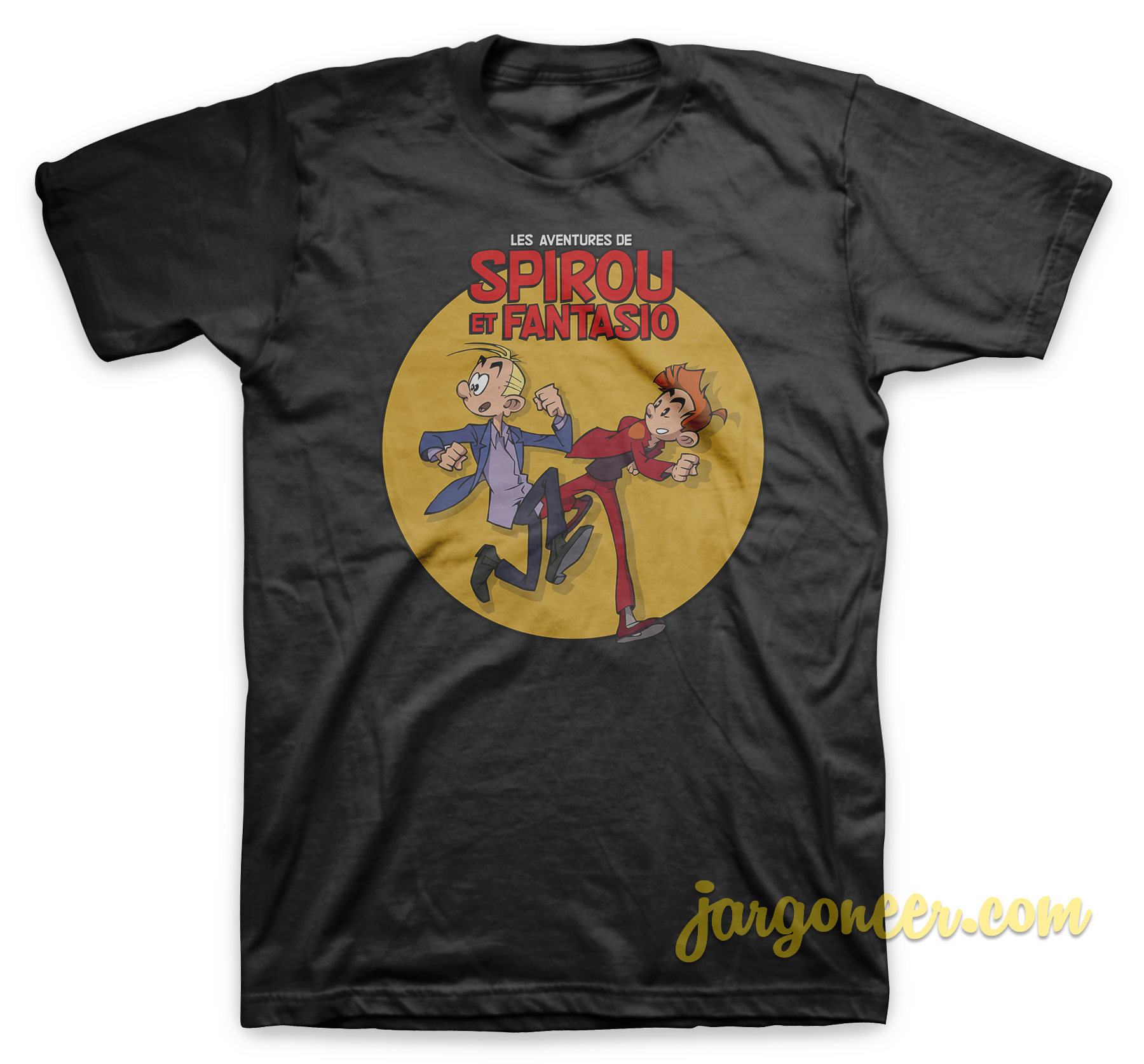 Spirou et Fantasio Black T Shirt - Shop Unique Graphic Cool Shirt Designs
