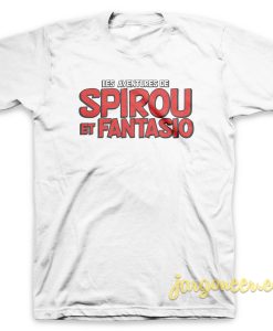 Spirou et Fantasio Logo White T Shirt 247x300 - Shop Unique Graphic Cool Shirt Designs