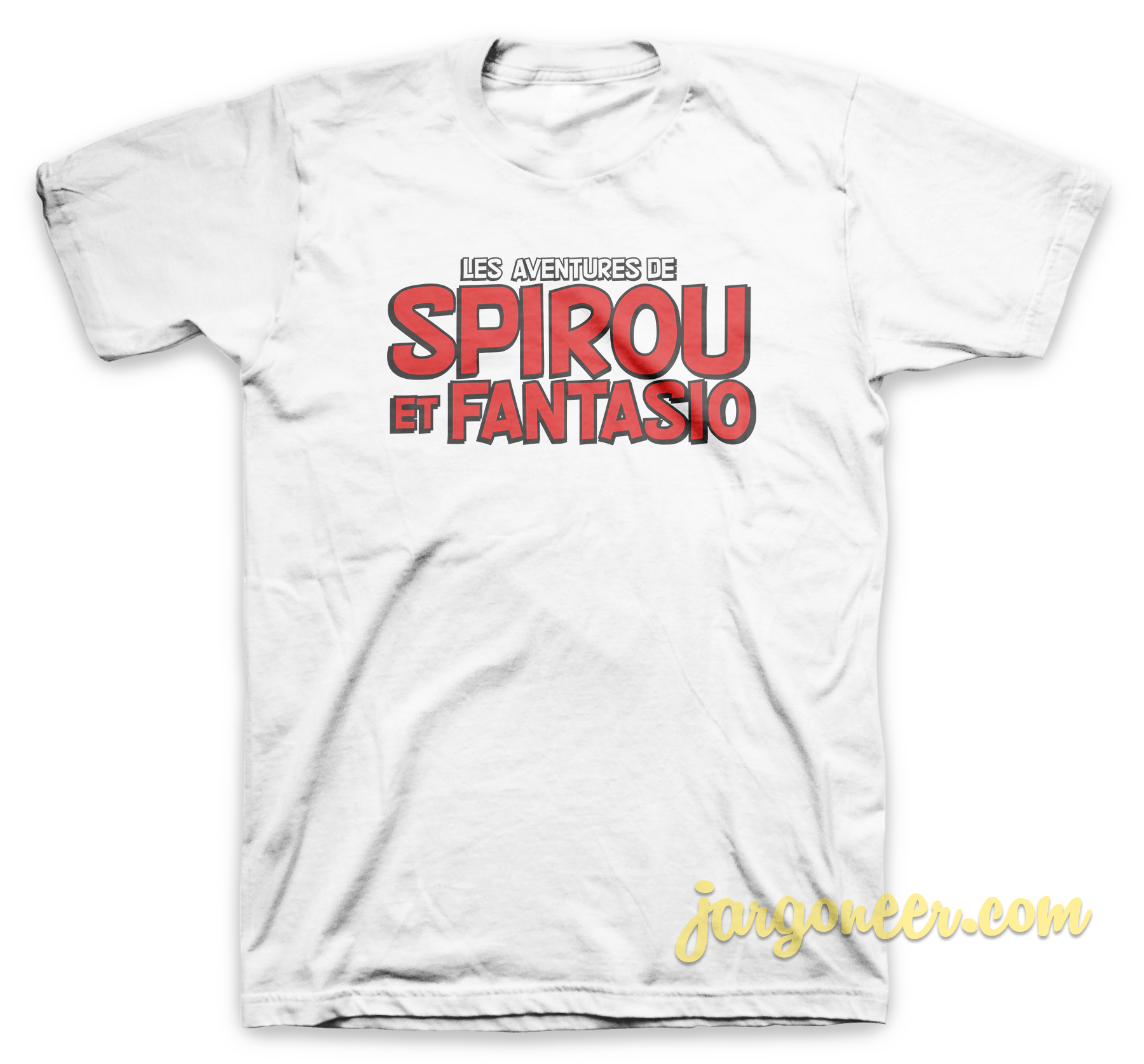 Spirou et Fantasio Logo White T Shirt - Shop Unique Graphic Cool Shirt Designs