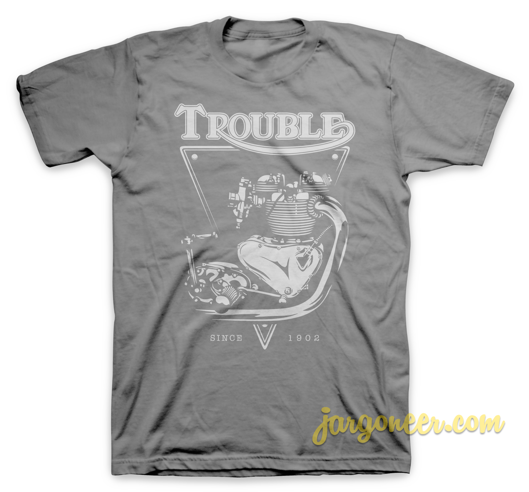 Trouble Engine Gray T Shirt - Shop Unique Graphic Cool Shirt Designs