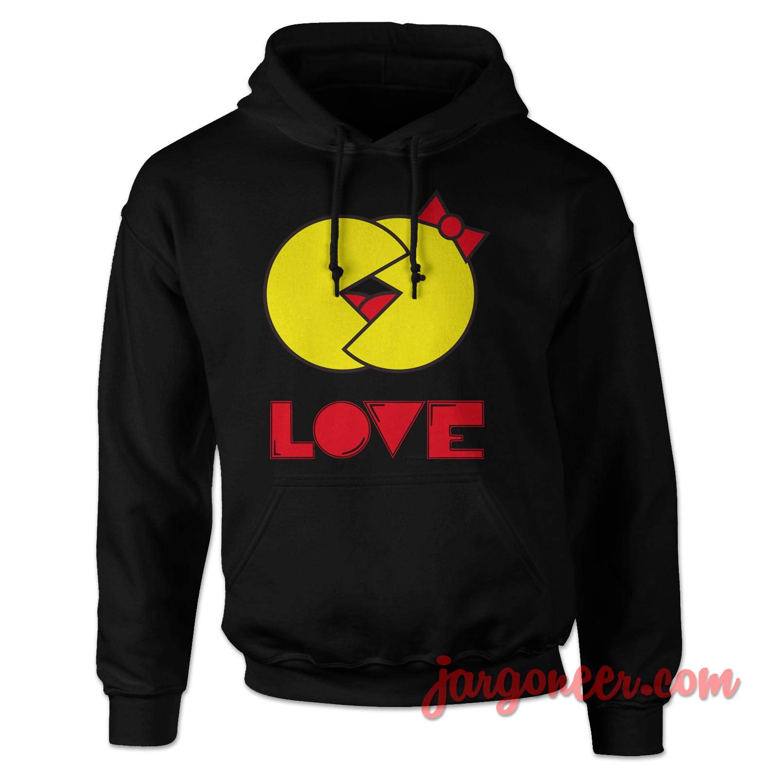 pacman love hoodie blck - Shop Unique Graphic Cool Shirt Designs