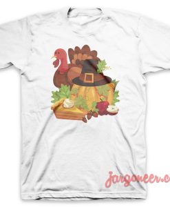 Happy Thanksgiving Elements White T Shirt 247x300 - Shop Unique Graphic Cool Shirt Designs