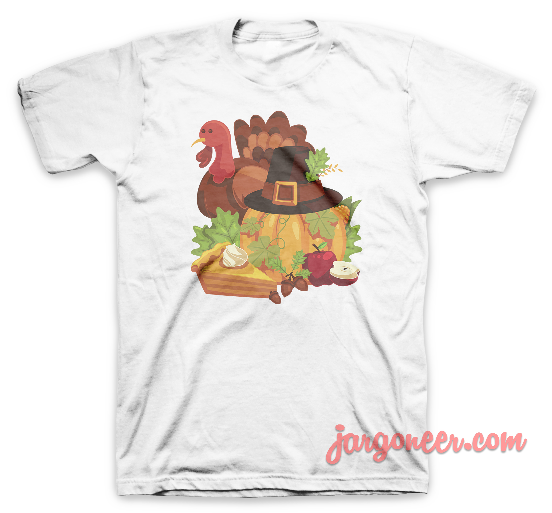 Happy Thanksgiving Elements White T Shirt - Shop Unique Graphic Cool Shirt Designs