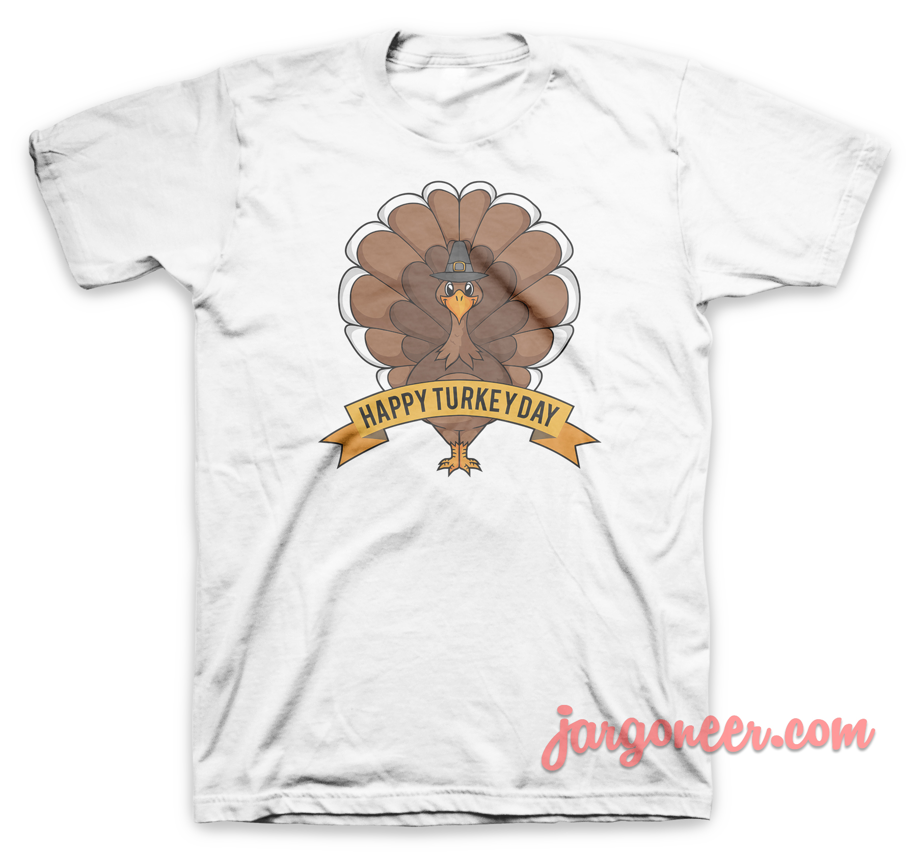 Happy Turkey Day White T Shirt - Shop Unique Graphic Cool Shirt Designs