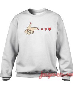Hand Shot Love sweatshirt Cool Designs Ready For Men's or Women's