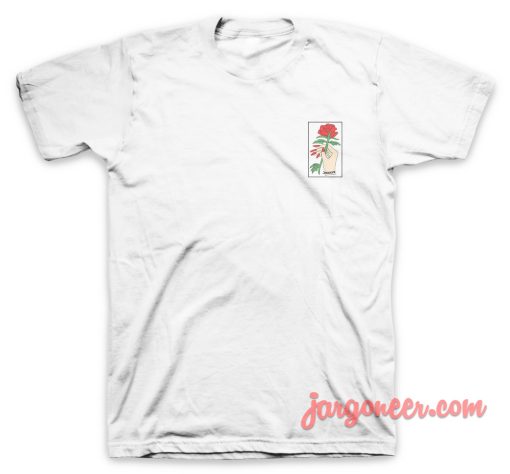 Rose In hand Small Logo T Shirt