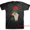 Rose In hand Small Logo T Shirt