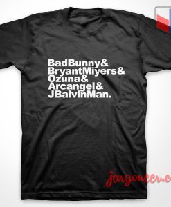 Bad Bunny and Bryan Miyers T Shirt 247x300 - Music Clothing