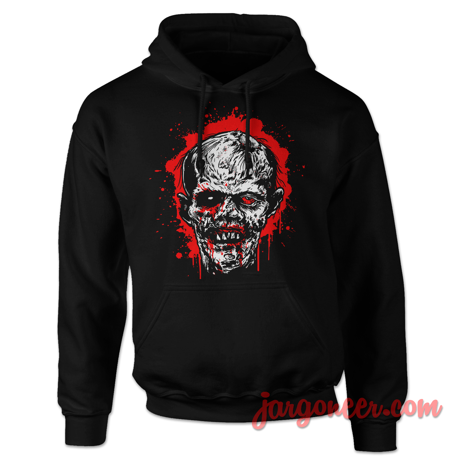Bloody Head Of Zombie Black Hoody - Shop Unique Graphic Cool Shirt Designs