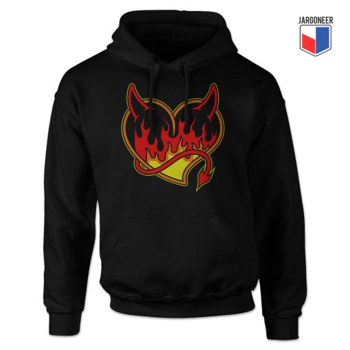 Burning Black Heart Devil Hoodie