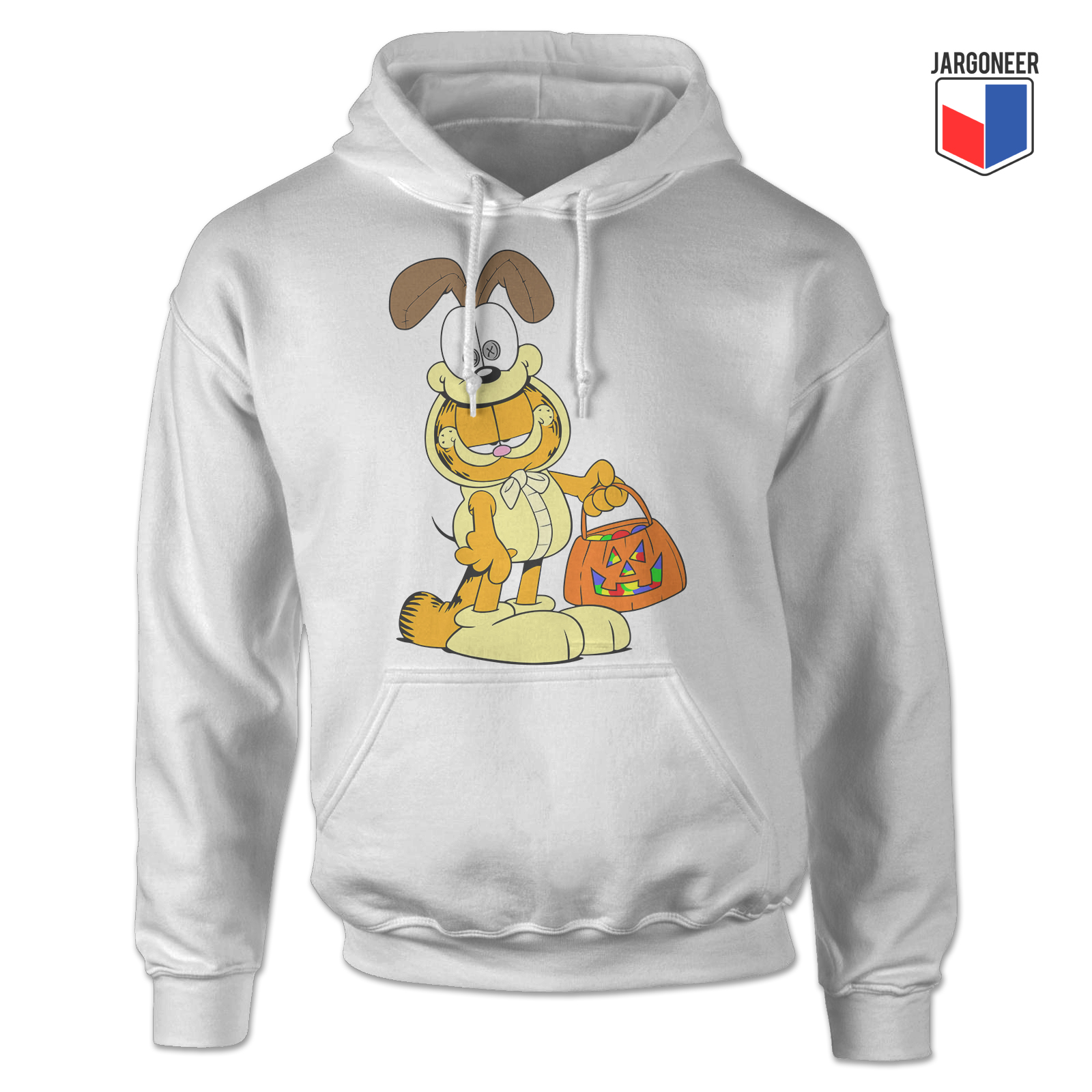 Garfield Inside Odie White Hoody - Shop Unique Graphic Cool Shirt Designs