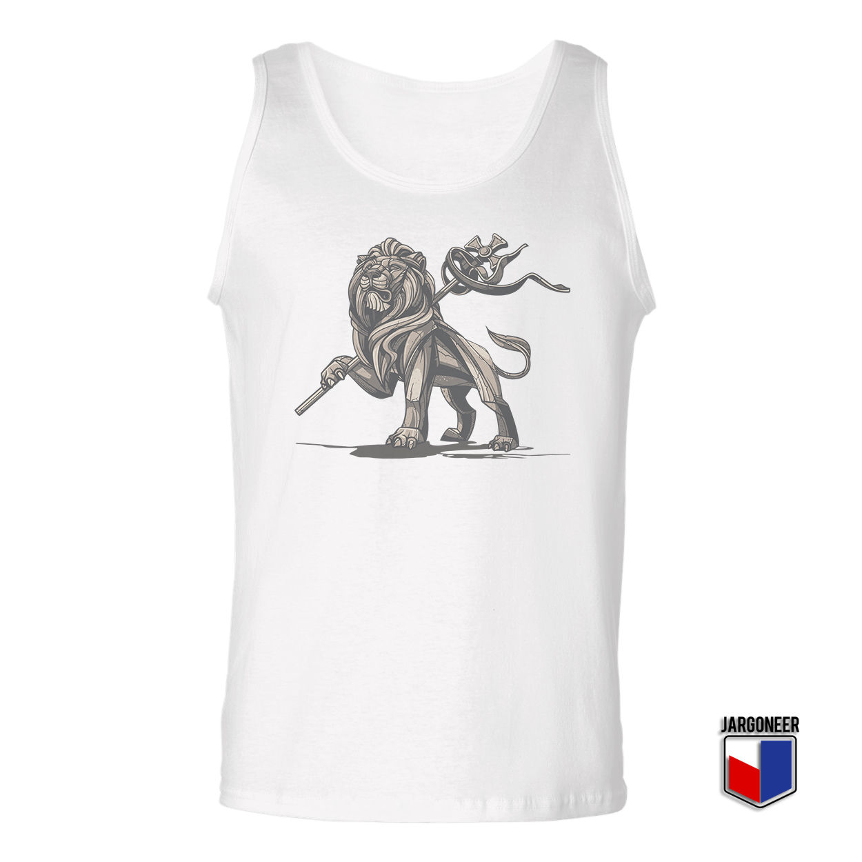 Lion Of Judah Statue White Tank Top - Shop Unique Graphic Cool Shirt Designs