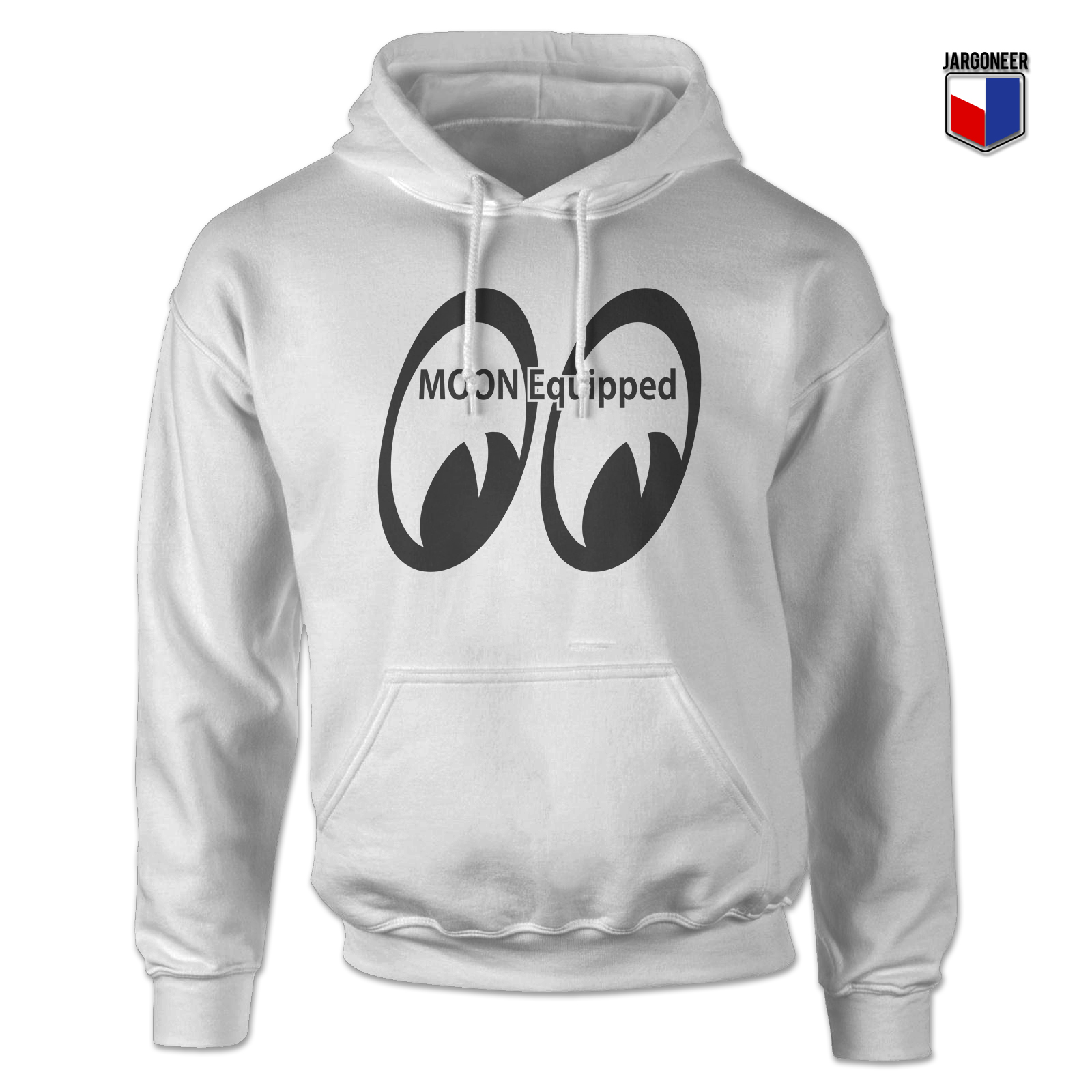 Moon Equipped White Hoody - Shop Unique Graphic Cool Shirt Designs