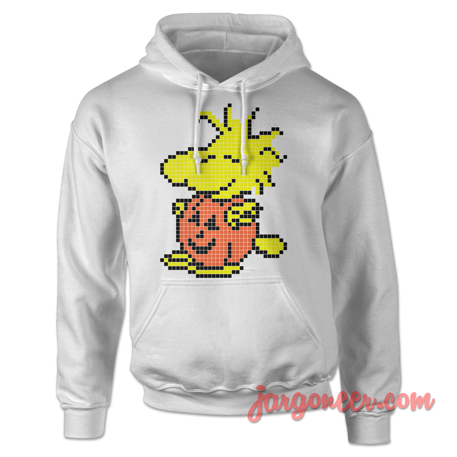 Pixel Pumpkin Woodstock White Hoody - Shop Unique Graphic Cool Shirt Designs