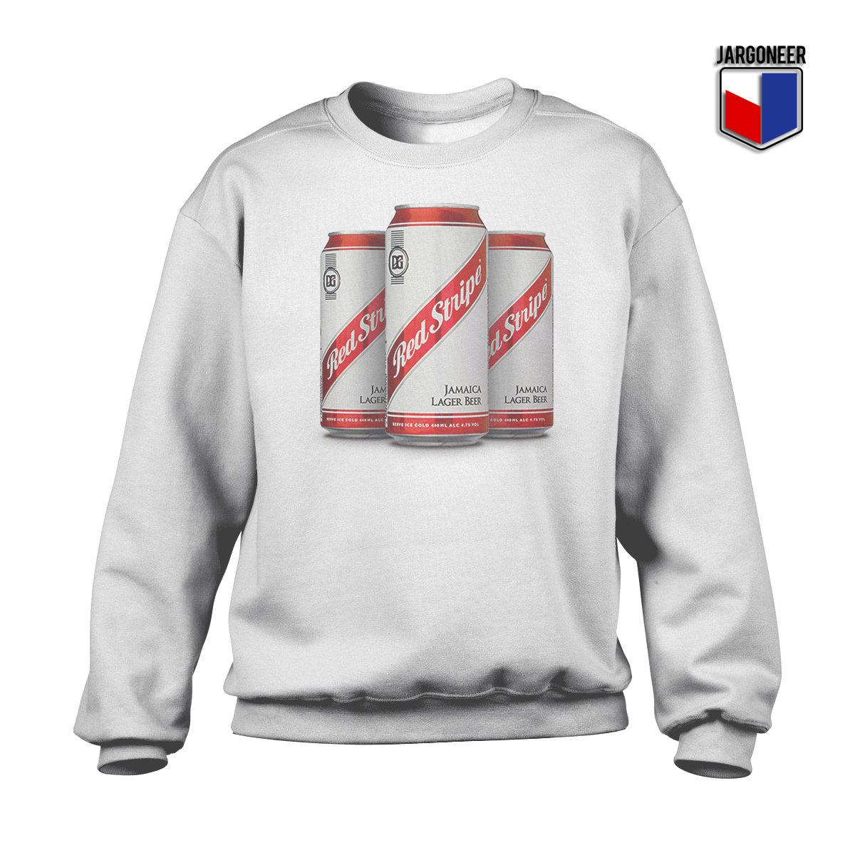 Red Stripe Three Lager Cans White SS - Shop Unique Graphic Cool Shirt Designs