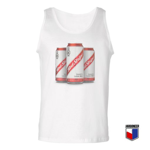 Red Stripe Three Lager Cans Unisex Adult Tank Top