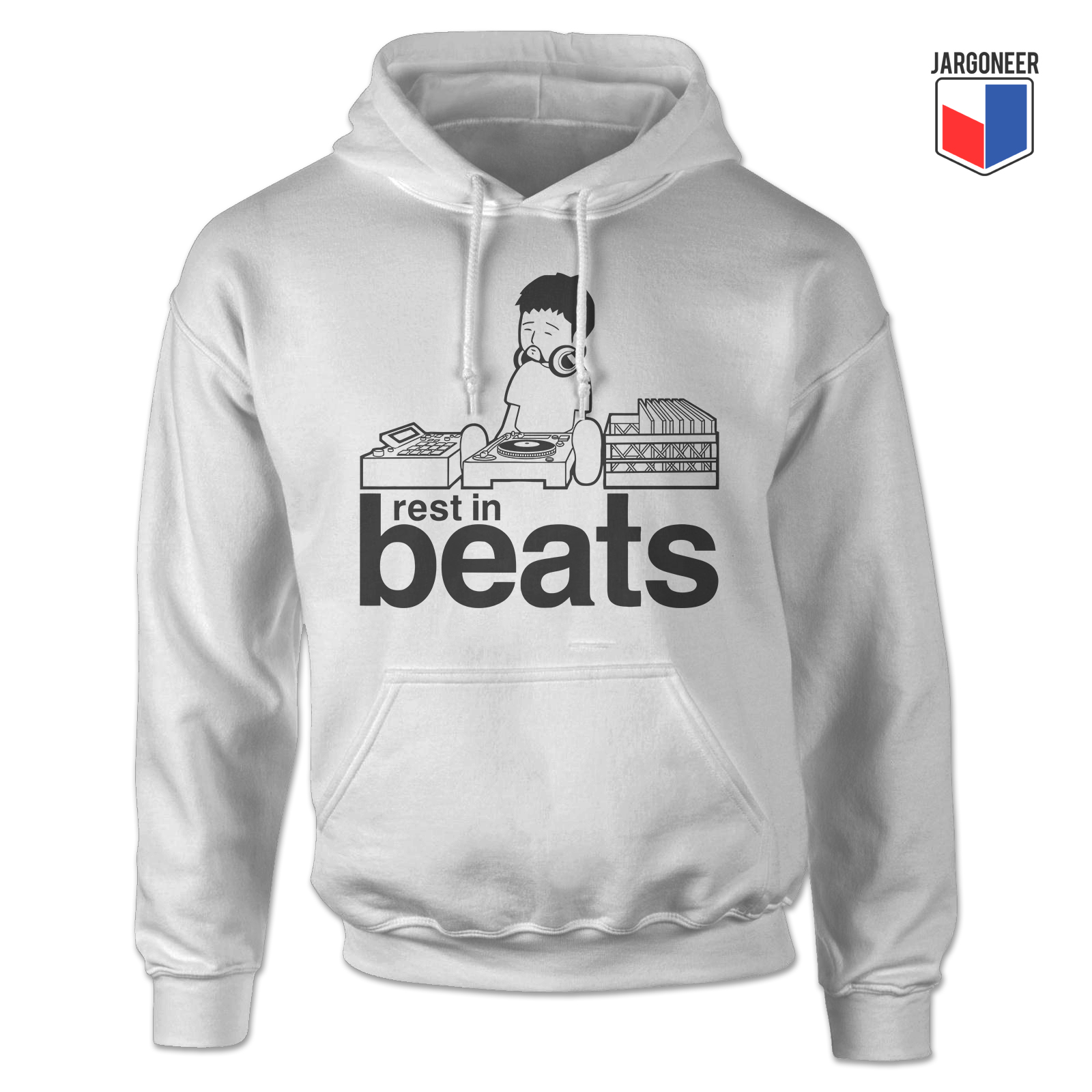 Rest In Beats White Hoody - Shop Unique Graphic Cool Shirt Designs