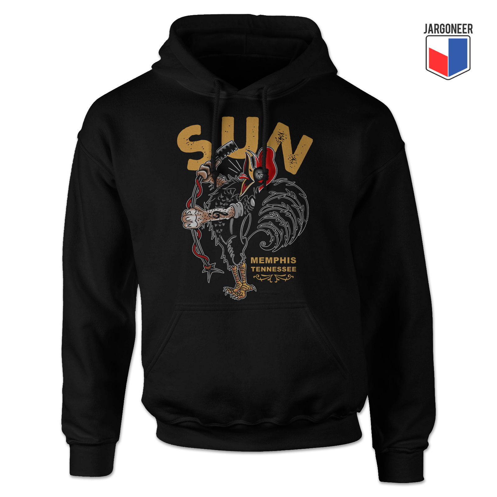 Sun Records The Singing Rooster Black Hoody - Shop Unique Graphic Cool Shirt Designs