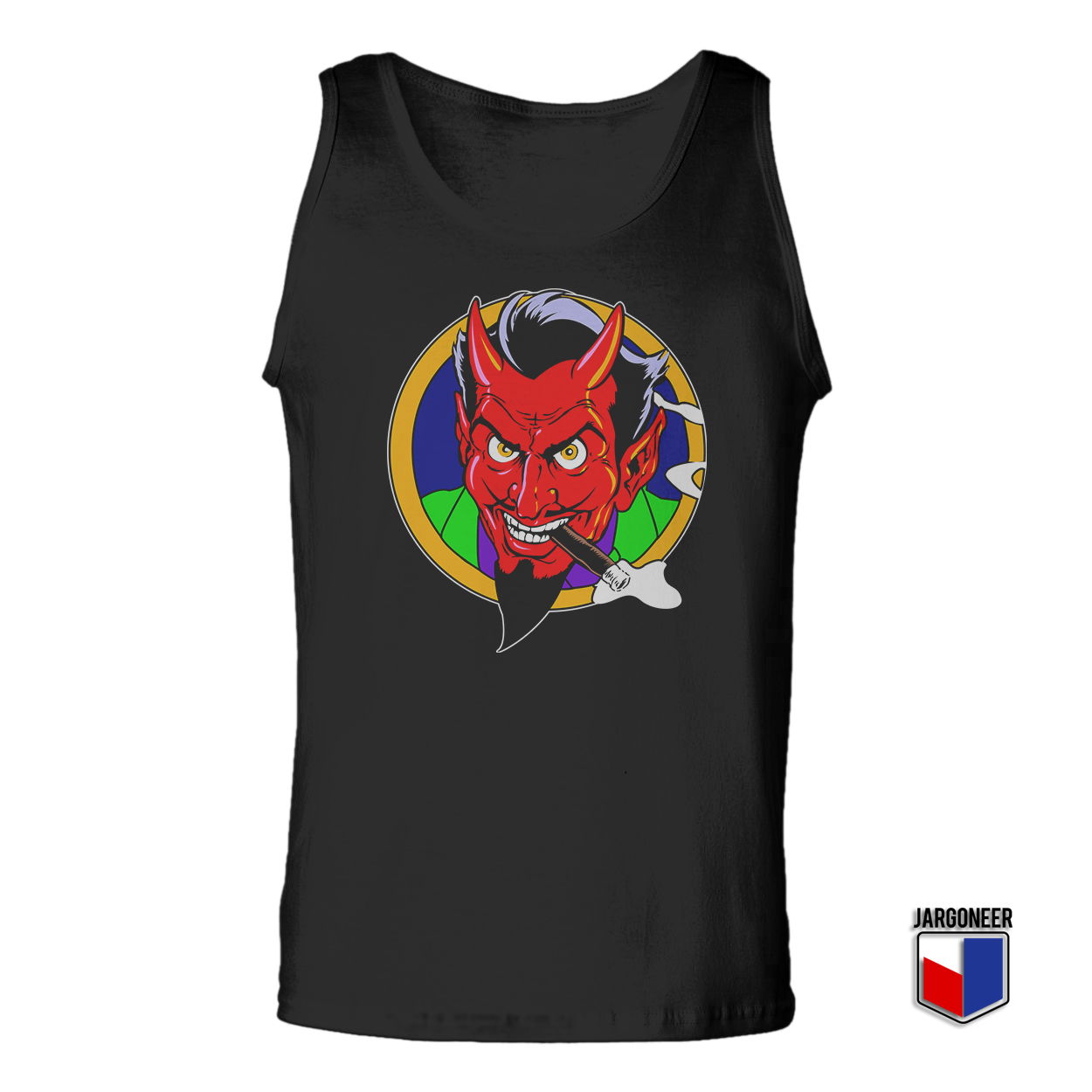 The Red Devil Face Black Tank Top - Shop Unique Graphic Cool Shirt Designs