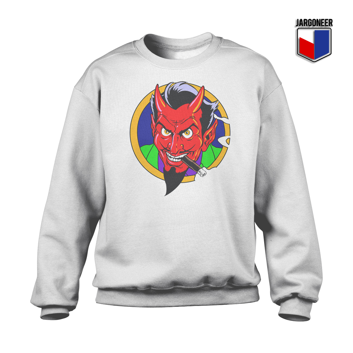 The Red Devil Face White SS - Shop Unique Graphic Cool Shirt Designs