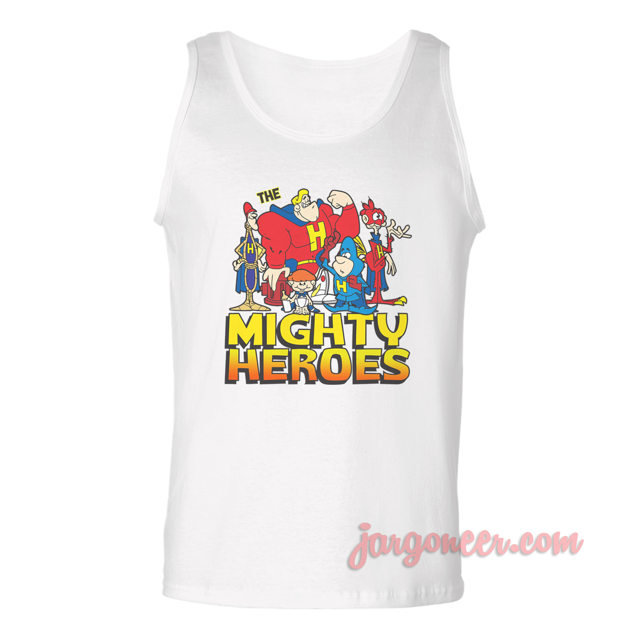 mighty heroes tanktop white - Shop Unique Graphic Cool Shirt Designs