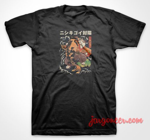Cat And Koi Japan T Shirt