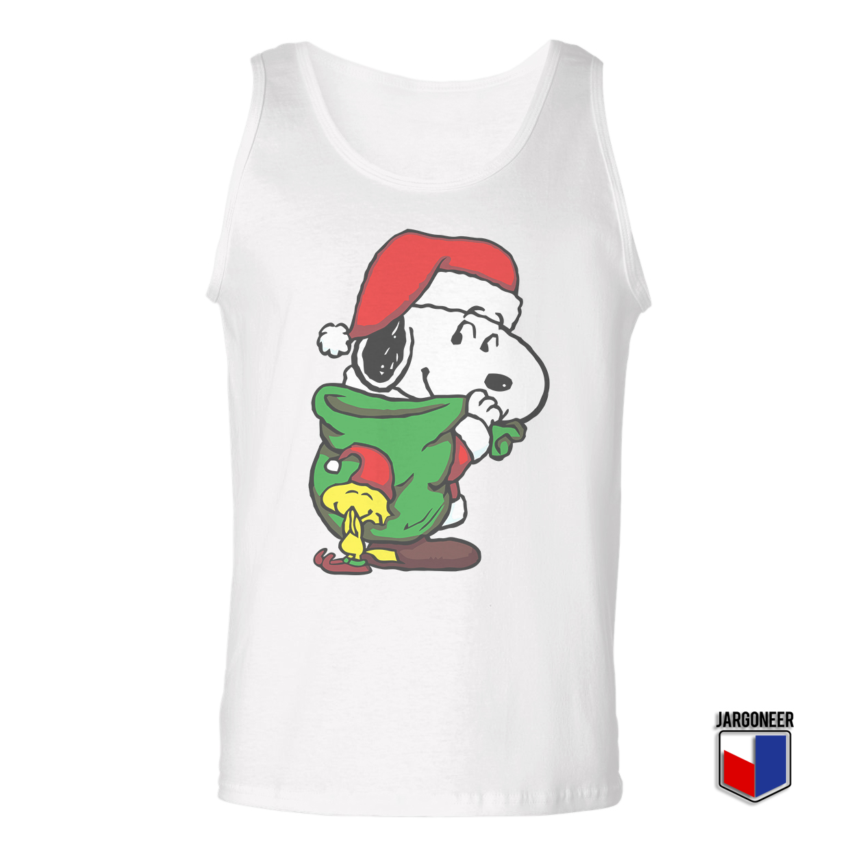 Santa Snoopy White Tank Top - Shop Unique Graphic Cool Shirt Designs