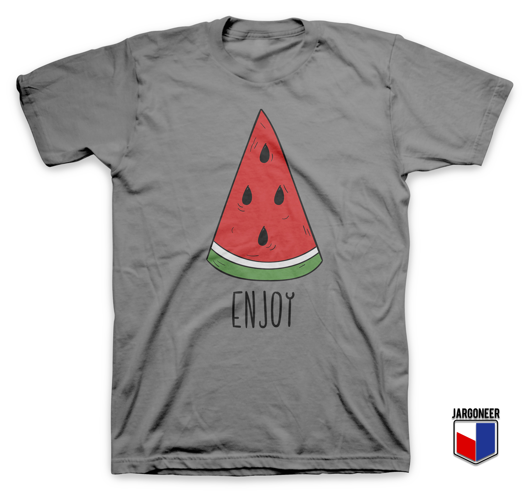 Enjoy Watermelon Gray T Shirt - Shop Unique Graphic Cool Shirt Designs