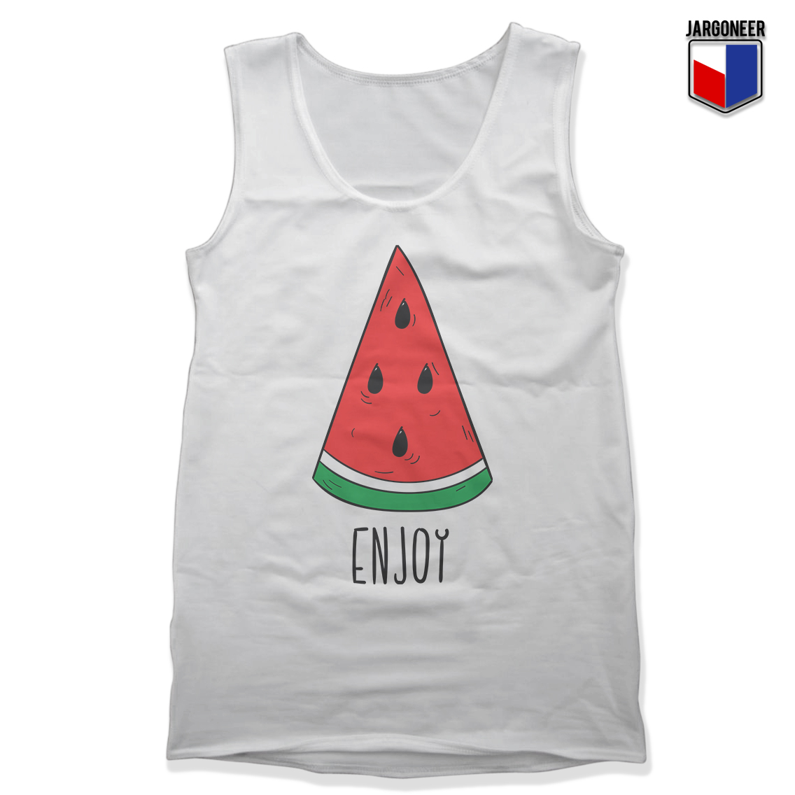 Enjoy Watermelon White Tank - Shop Unique Graphic Cool Shirt Designs