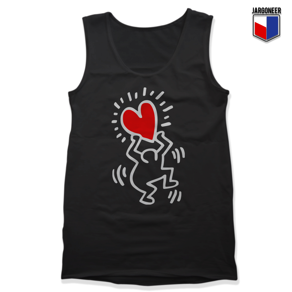Haring Heart Black Tank - Shop Unique Graphic Cool Shirt Designs