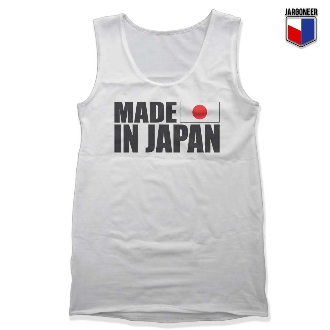 Made In Japan With Flag White Tank - Shop Unique Graphic Cool Shirt Designs