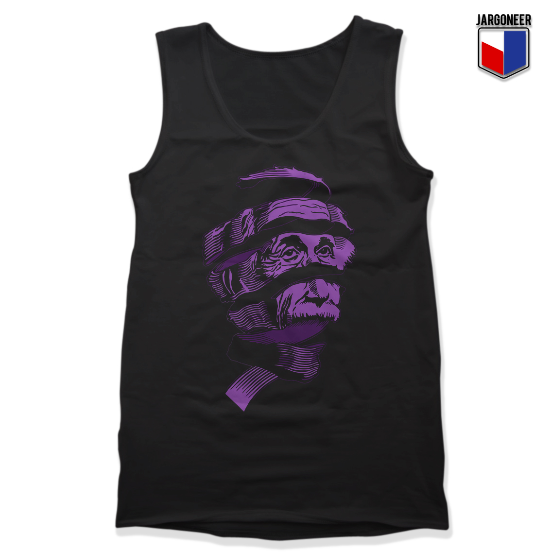Purple Einstein Black Tank - Shop Unique Graphic Cool Shirt Designs