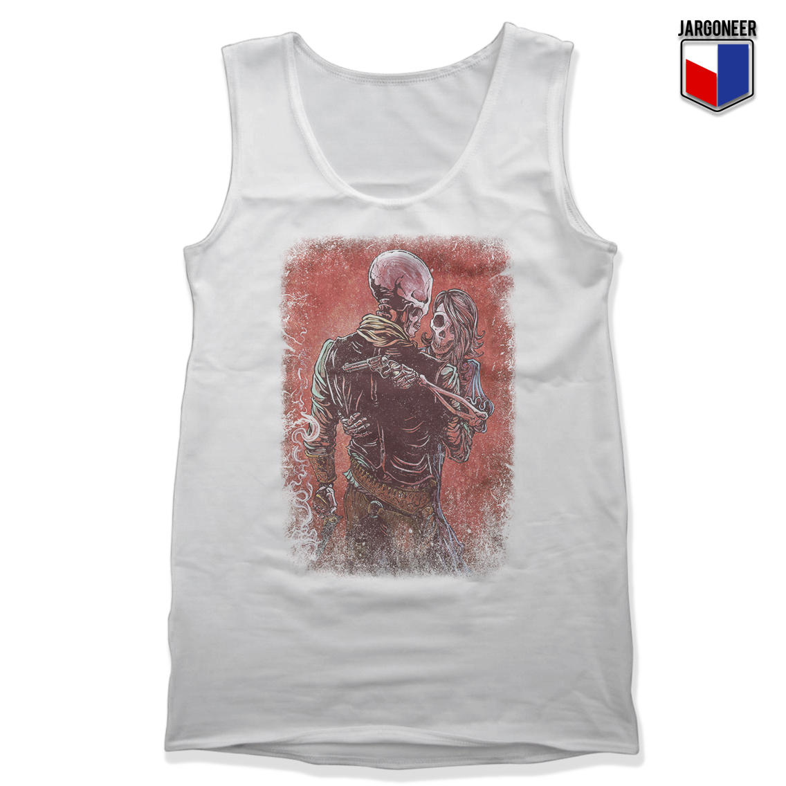 Skulls Romance White Tank - Shop Unique Graphic Cool Shirt Designs