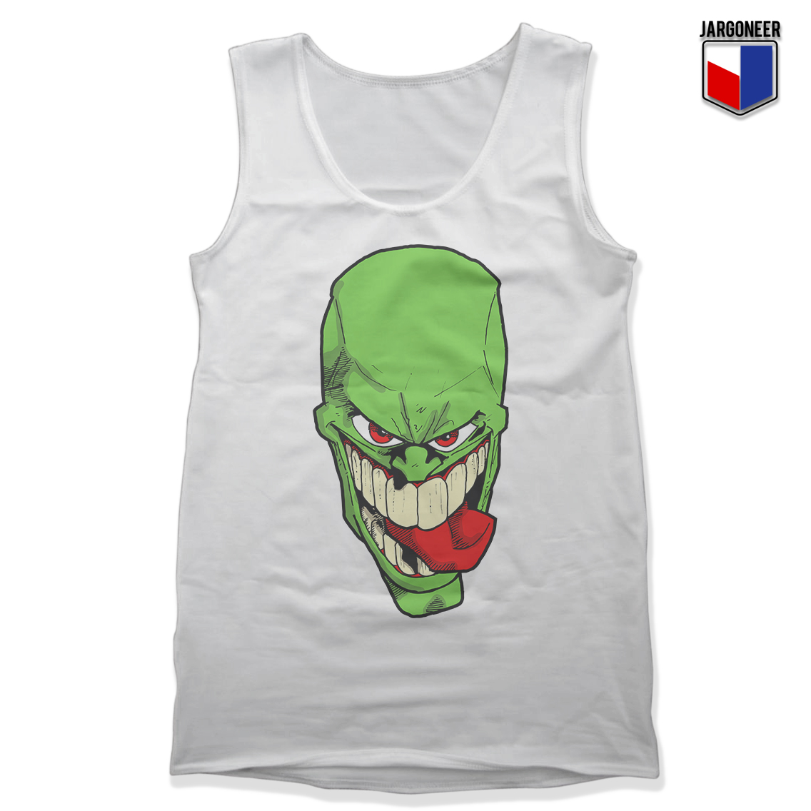 The Crazy Green Face Guy White Tank - Shop Unique Graphic Cool Shirt Designs