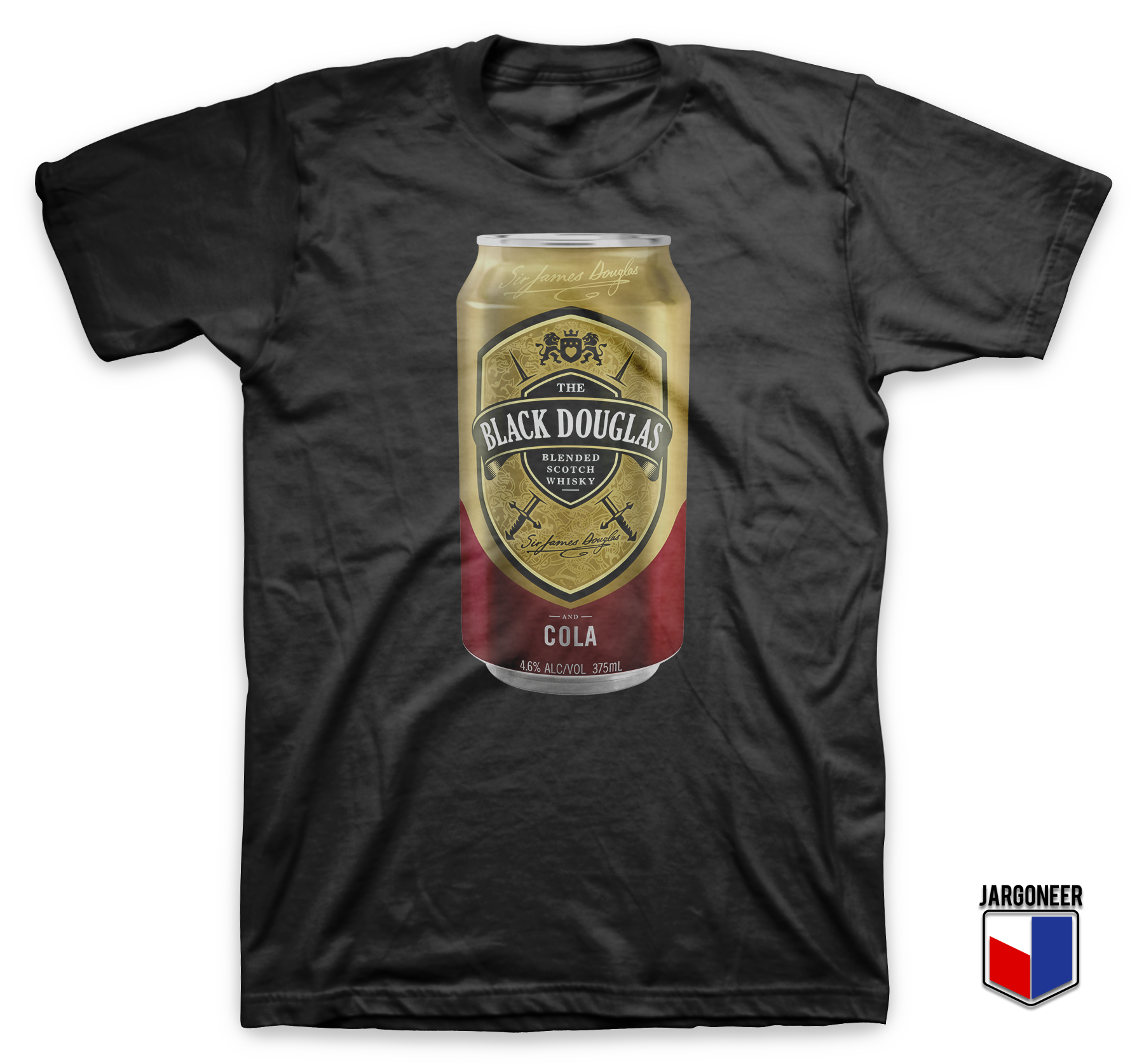 Black Douglas Whisky Cola Tin Black T Shirt - Shop Unique Graphic Cool Shirt Designs