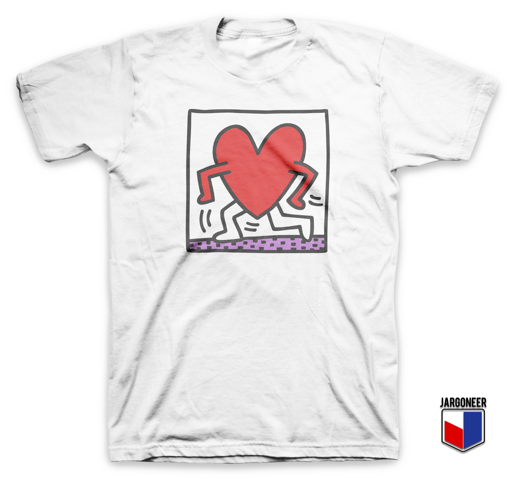 Walking Love Heart White T Shirt - Shop Unique Graphic Cool Shirt Designs