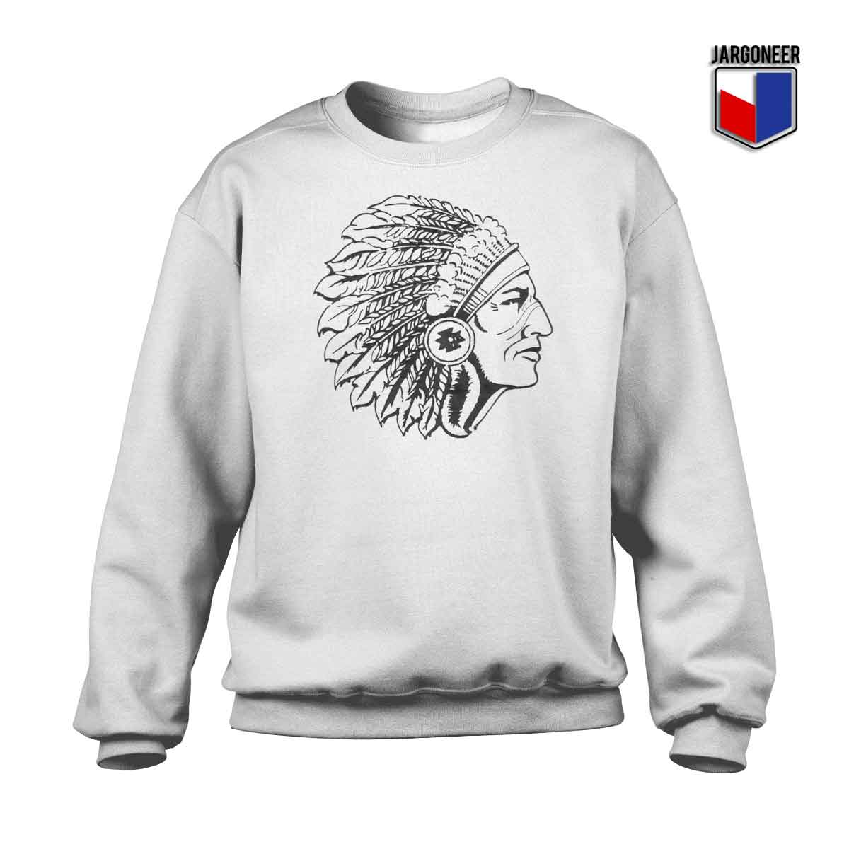 Indian Warrior Mascot Crewneck Sweatshirt - Shop Unique Graphic Cool Shirt Designs