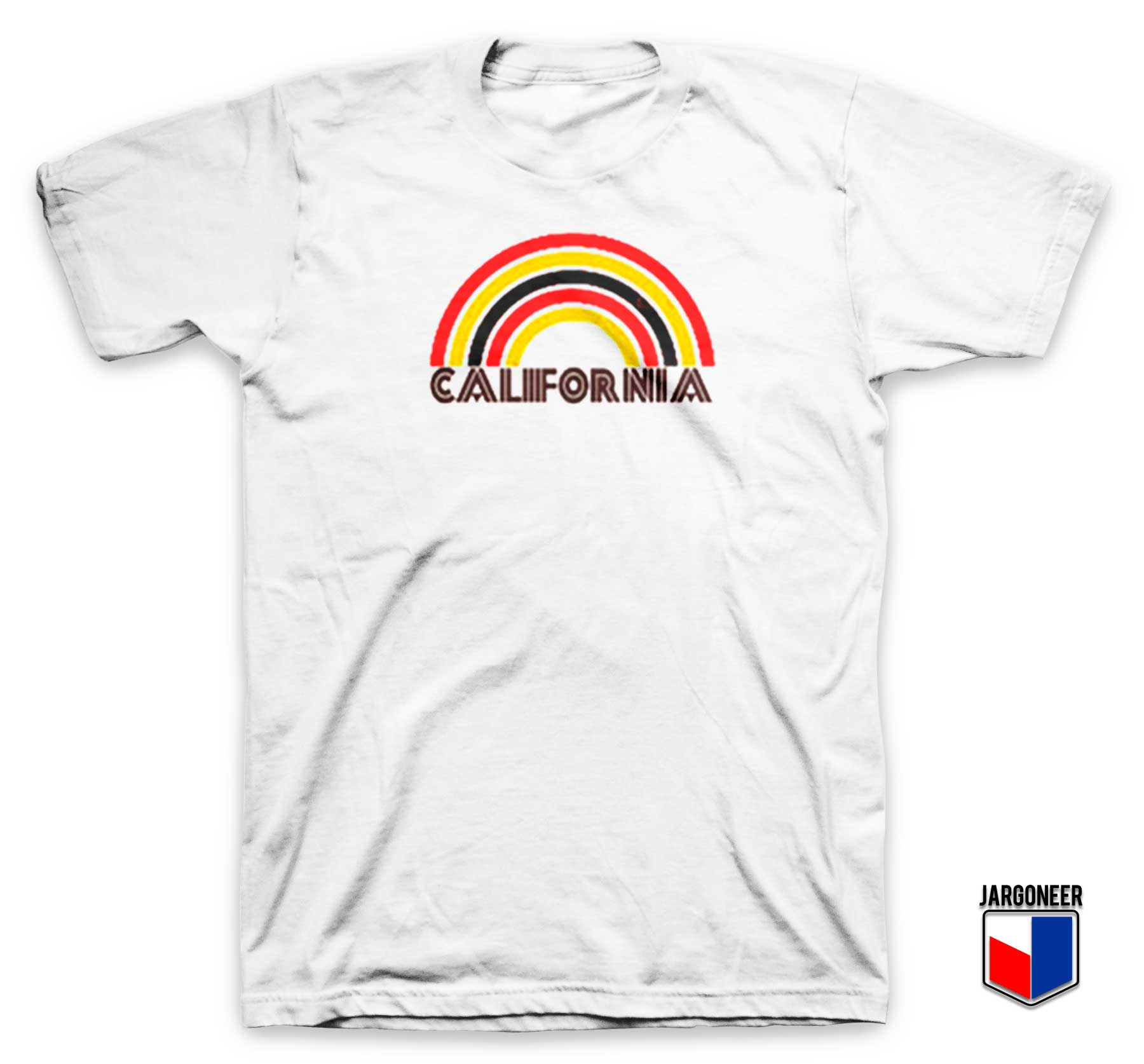 California Flocked Rainbow T Shirt - Shop Unique Graphic Cool Shirt Designs