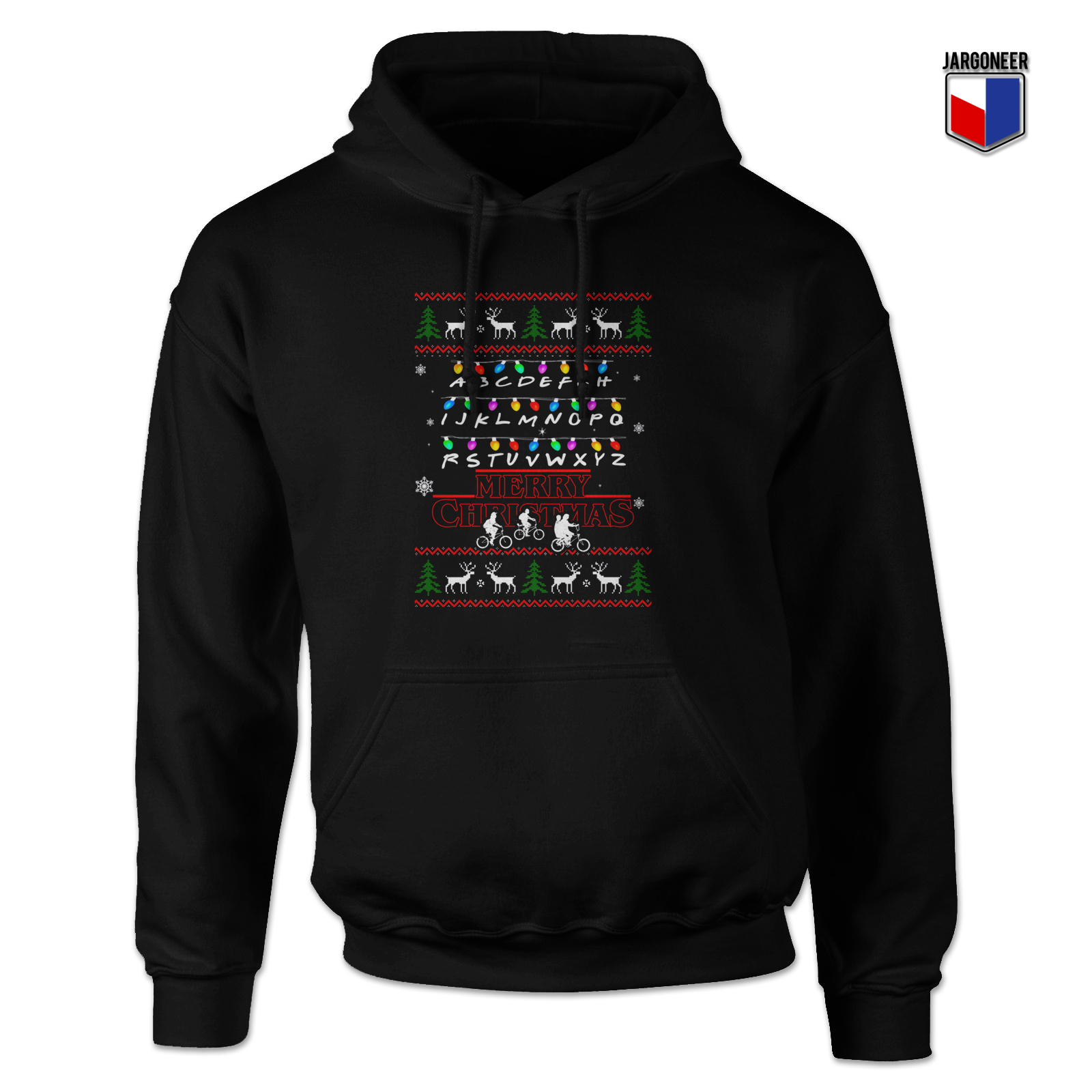 Merry Christmas Stranger Things Ugly Hoodie - Shop Unique Graphic Cool Shirt Designs