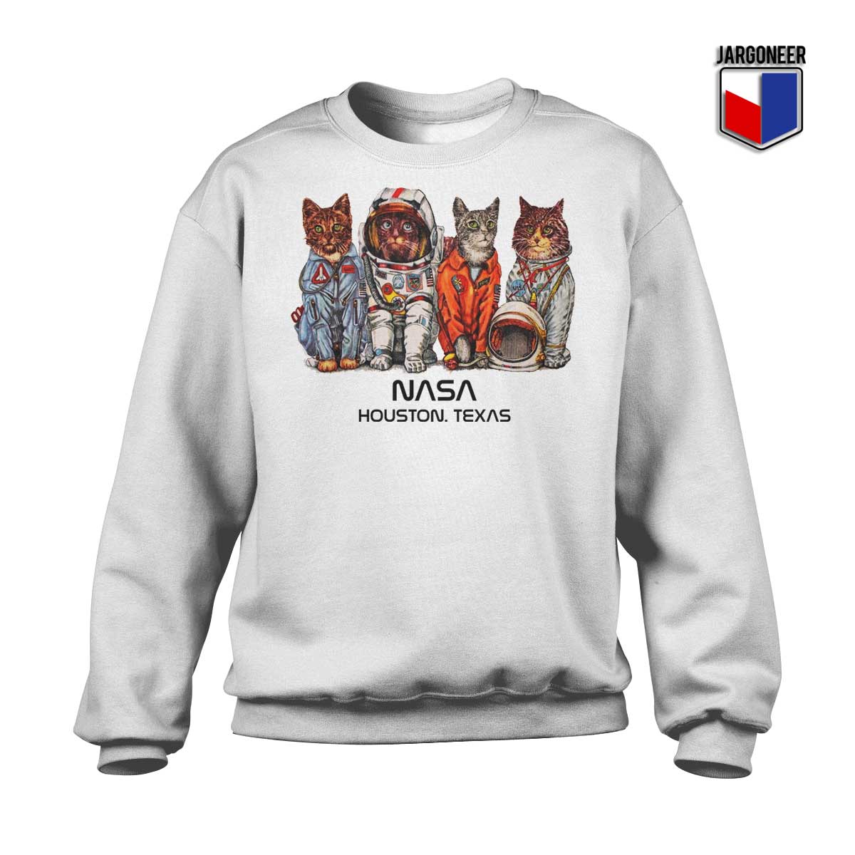 Cat Space Nasa White Sweatshirt - Shop Unique Graphic Cool Shirt Designs