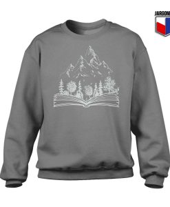 Open Book With Forest and Mountains Sweatshirt