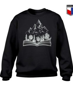 Open Book With Forest and Mountains Sweatshirt 247x300 - Shop Unique Graphic Cool Shirt Designs