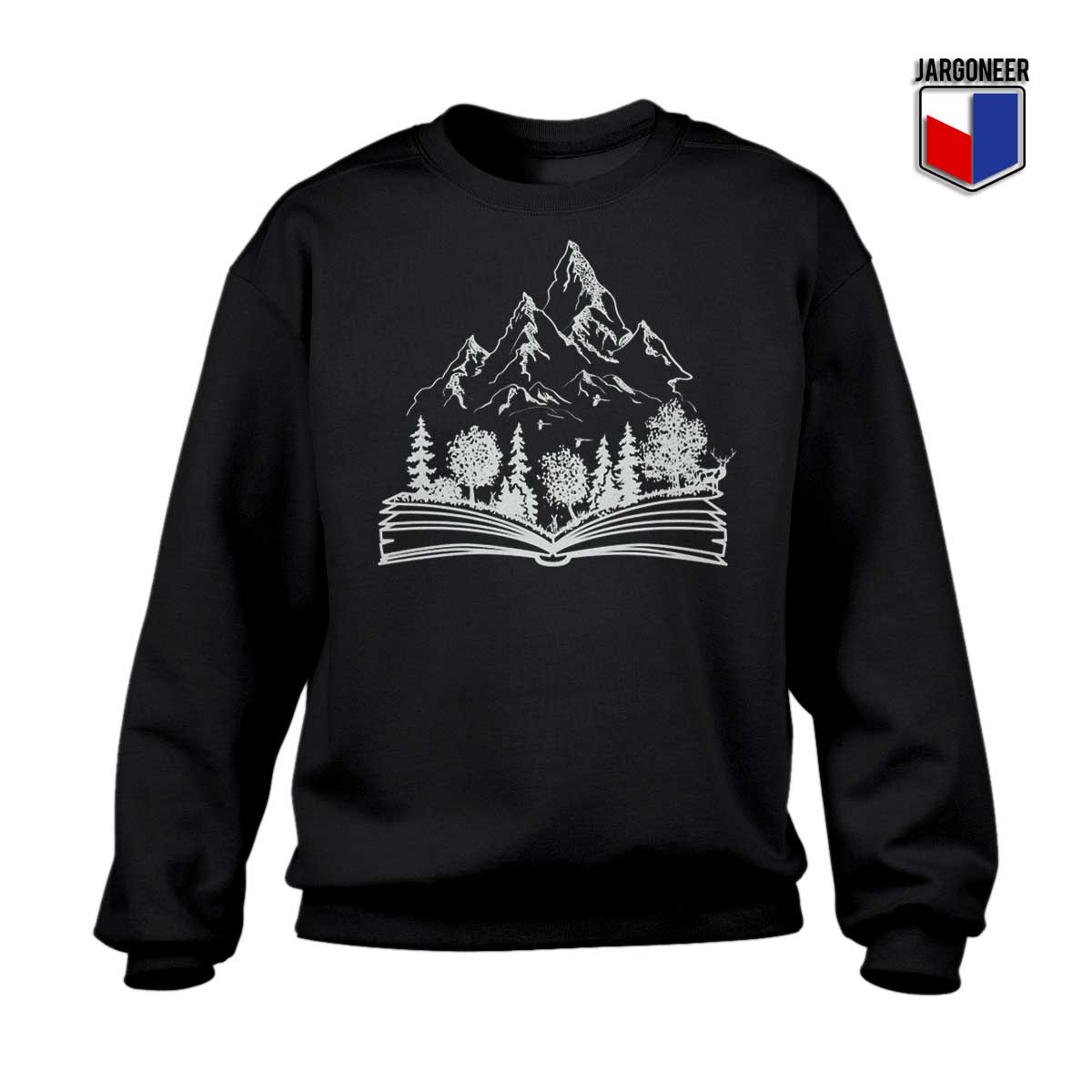 Open Book With Forest and Mountains Sweatshirt - Shop Unique Graphic Cool Shirt Designs