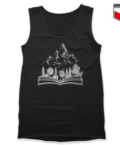 Open Book With Forest and Mountains Tank Top